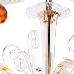 Люстра с 8-ю лампочками и изогнутыми прозрачными элементами из стекла Twisted Glass Candles Chandelier варинант исполнения - 3 | Loft Concept в Челябинске