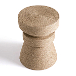 Приставной стол с отделкой из джута Juti D35 см варинант исполнения - 3 | Loft Concept в Челябинске