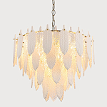 Люстра с декором из рельефного стекла в виде перьев Abelia Feather Chandelier 12 варинант исполнения - 3 | Loft Concept в Челябинске