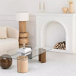 Дизайнерский журнальный стол с прозрачной столешницей и ножками в форме геометрических фигур Pytusin варинант исполнения - 3 | Loft Concept в Челябинске