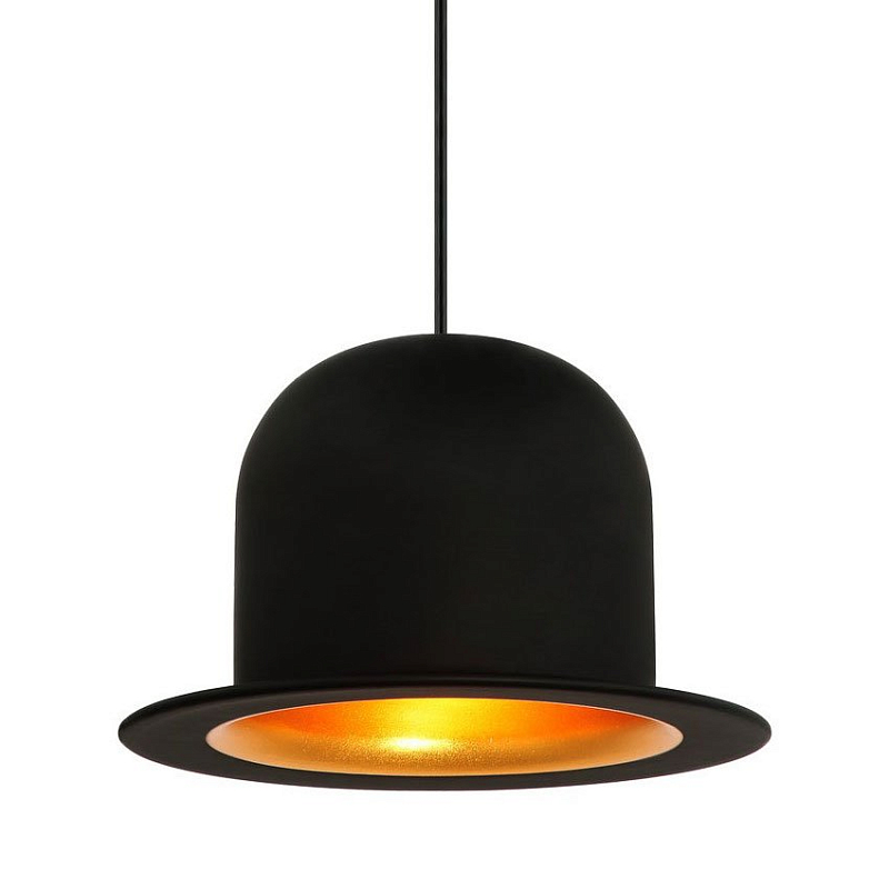 Подвесной светильник Pendant Lamp Banker Bowler Hat II Черный Золотой Подвесной светильник Pendant Lamp Banker Bowler Hat II Черный Золотой в Челябинске | Loft Concept