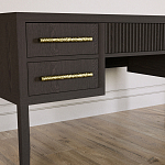 Большой Рабочий стол Primo с 5 выдвижными ящиками Темный орех варинант исполнения - 4 | Loft Concept в Челябинске