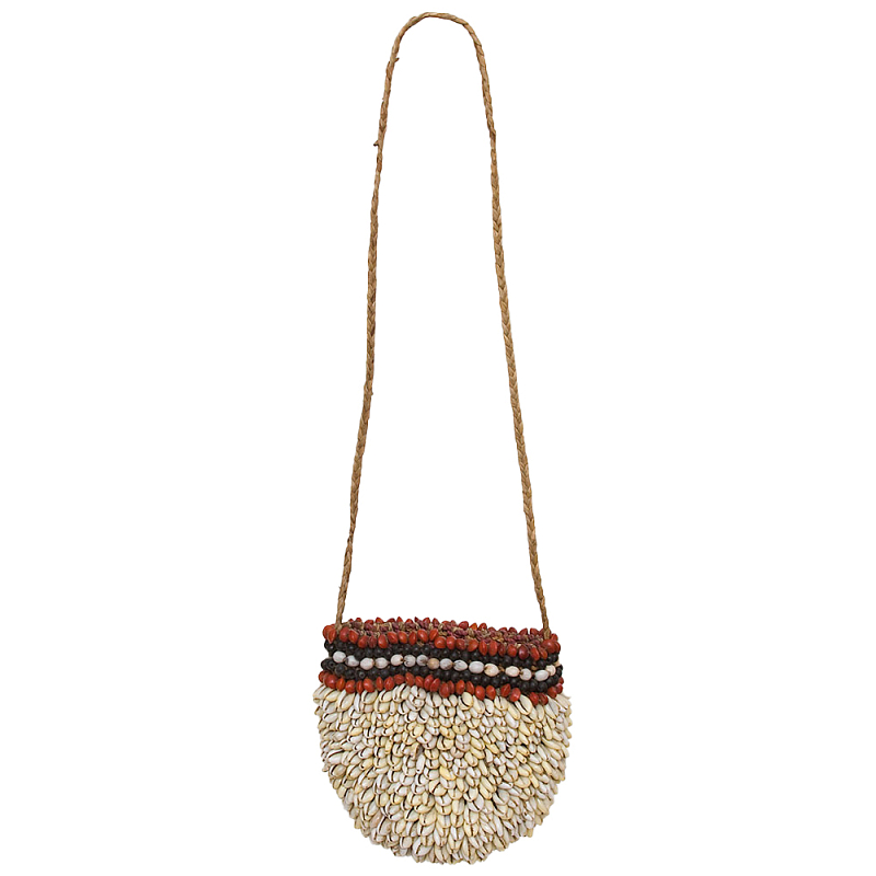 Декоративный аксессуар сумка из ракушек Aboriginal Bag Beige Red Бежевый Красный Черный Декоративный аксессуар сумка из ракушек Aboriginal Bag Beige Red Бежевый Красный Черный в Челябинске | Loft Concept