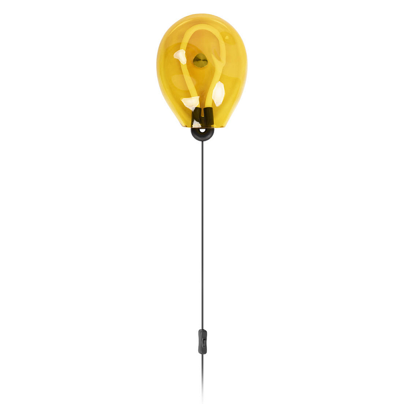 Бра со стеклянным плафоном в форме шара Colored Balloon Желтый Красный Розовый Голубой Черный Бра со стеклянным плафоном в форме шара Colored Balloon Желтый Красный Розовый Голубой Черный в Челябинске | Loft Concept