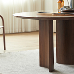 Стол обеденный круглый с двойной столешницей Walnut Wood Table варинант исполнения - 7 | Loft Concept в Челябинске