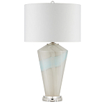 Настольная лампа стеклянная с тканевым абажуром Edges варинант исполнения - 4 | Loft Concept в Челябинске