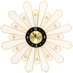 Часы настенные из металла в виде солнца с чёрным циферблатом Mirror Tower Clock варинант исполнения - 1 | Loft Concept в Челябинске