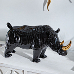 Статуэтка черный носорог с золотыми рогами Golden Horned Black Rhino варинант исполнения - 5 | Loft Concept в Челябинске