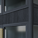 Витрина Primo со стеклянными фасадами и 2 ящиками Черный дуб варинант исполнения - 6 | Loft Concept в Челябинске