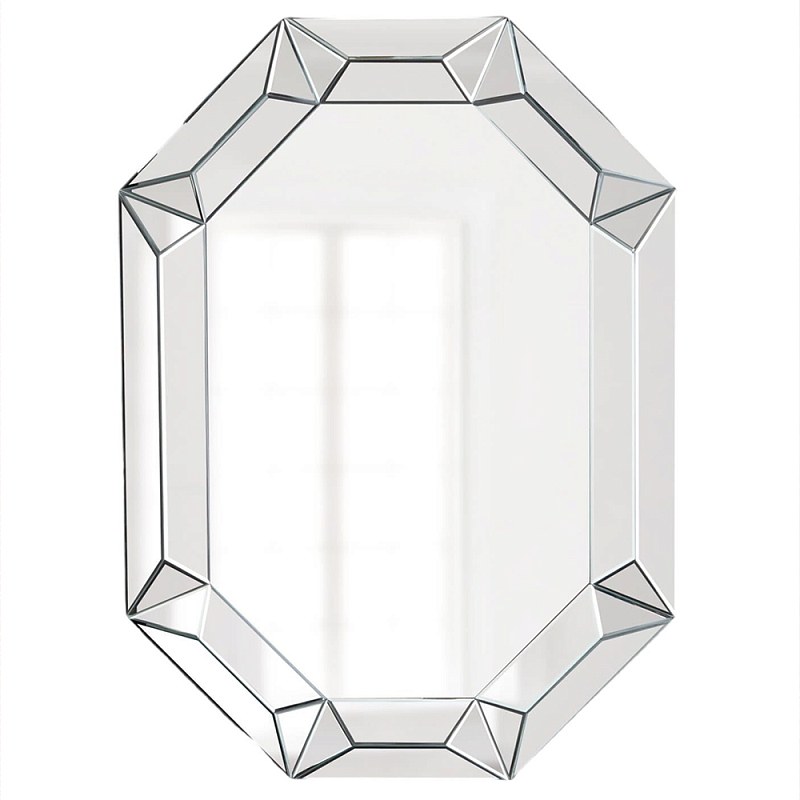 Зеркало настенное восьмиугольное Mirror Facets Серебряный Черный Зеркало настенное восьмиугольное Mirror Facets Серебряный Черный в Челябинске | Loft Concept