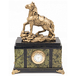 Часы настольные из натурального камня с декором в виде коня Horse Stone Clock варинант исполнения - 1 | Loft Concept в Челябинске