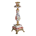 Подсвечник с цветочной росписью из фарфора с бронзовыми элементами Eden Garden варинант исполнения - 2 | Loft Concept в Челябинске