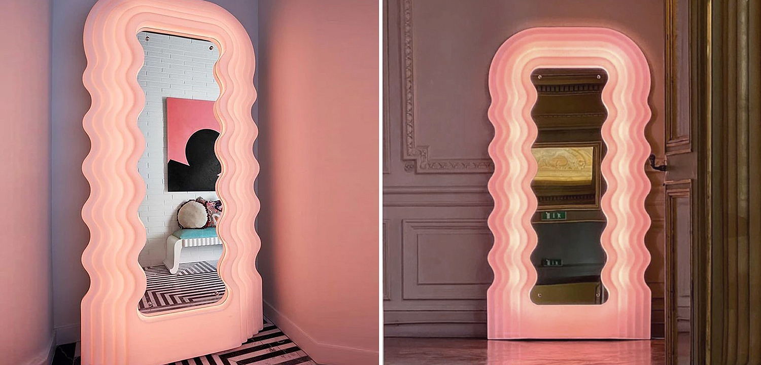 Зеркало Pink Ultrafragola Mirror Ettore Sottsass - Loft-Concept в Челябинске