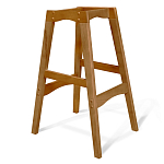 Барный стул со спинкой на 4-х деревянных ножках Сиреневый Велюр Ava Charm варинант исполнения - 4 | Loft Concept в Челябинске