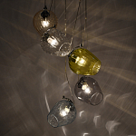 Люстра каскадная с 5-ю разноцветными стеклянными плафонами Kaleido варинант исполнения - 4 | Loft Concept в Челябинске