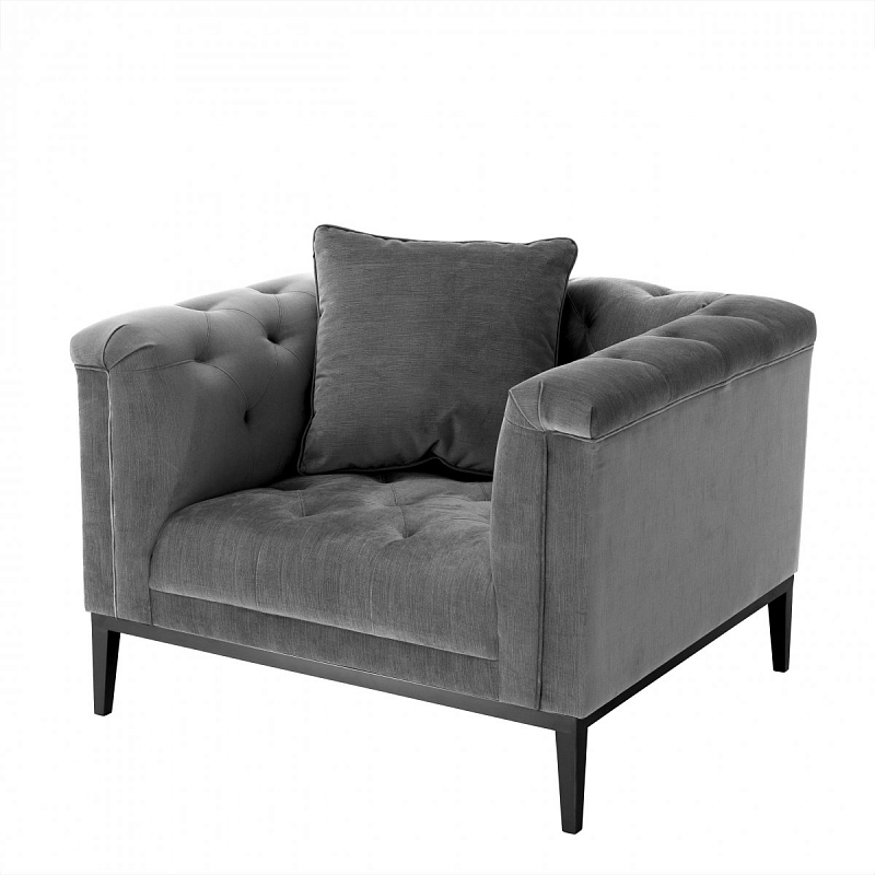 Кресло Eichholtz Chair Cesare Grey Серый Темная бронза Кресло Eichholtz Chair Cesare Grey Серый Темная бронза в Челябинске | Loft Concept