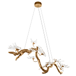 Люстра подвесная линейная с прозрачными стеклянными птичками на ветвях Serip Voa варинант исполнения - 4 | Loft Concept в Челябинске