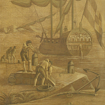 Обои ручная роспись Views of Italy Sepia варинант исполнения - 2 | Loft Concept в Челябинске