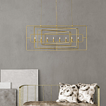 Люстра золотая из пересекающихся прямоугольных элементов Thin Intersecting Rectangles варинант исполнения - 3 | Loft Concept в Челябинске