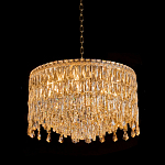 Люстра круглая с хрустальными подвесками на золотистом каркасе Roul Crystal Light варинант исполнения - 3 | Loft Concept в Челябинске