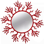 Круглое настенное зеркало Coral Mirror Red варинант исполнения - 1 | Loft Concept в Челябинске