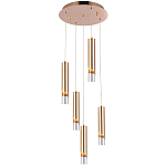 Подвесной светильник Metal Acrylic Tube Five Gold Hanging Lamp варинант исполнения - 2 | Loft Concept в Челябинске