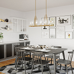 Люстра прямоугольная цвета латунь с прозрачными рифлеными цилиндрическими плафонами Kichler варинант исполнения - 8 | Loft Concept в Челябинске