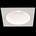 Встраиваемый спот светодиодный квадаратный белого цвета с круглым углублением Ombra Lux  варинант исполнения - 1 | Loft Concept в Челябинске