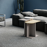 Стол журнальный бежево-серый из 3-х частей со столешницами в виде геометрических элементов MUND SIDE TABLE LIGHT MOCHA варинант исполнения - 1 | Loft Concept в Челябинске