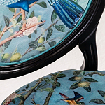 Стул из массива бука бирюзовый с изображением птиц в саду Turquoise Chinoiserie Bird Chair варинант исполнения - 2 | Loft Concept в Челябинске