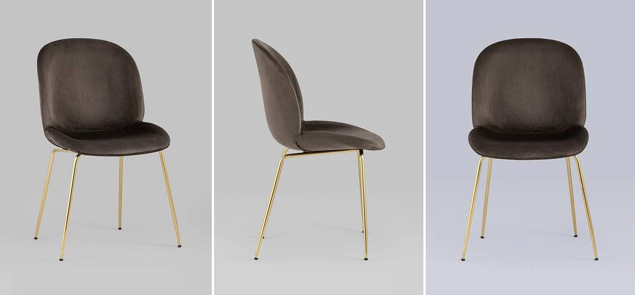 Стул Коричневый Велюр Vendramin Chair Стул Коричневый Велюр Vendramin Chair - Loft-Concept в Челябинске
