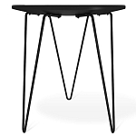 Стол журнальный с круглой столешницей из стекла Gold and Black Marble варинант исполнения - 4 | Loft Concept в Челябинске