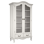 Шкаф книжный белый из массива бука с 5-ю полками и 2-мя ящиками в стиле прованс White Provence варинант исполнения - 1 | Loft Concept в Челябинске