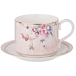 Чайный набор из фарфора с цветочным принтом на 6 персон 12 предметов Flower Porcelain Collection варинант исполнения - 1 | Loft Concept в Челябинске