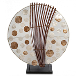 Настольная лампа из перламутра и дерева на подставке Indonesian Round Shell варинант исполнения - 1 | Loft Concept в Челябинске