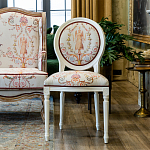 Стул из массива бука бежевый с растительным орнаментом Raffael Angel Beige Chair варинант исполнения - 6 | Loft Concept в Челябинске