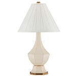 Настольная лампа с фактурным конусовидным абажуром и кожаным каркасом Malifis варинант исполнения - 4 | Loft Concept в Челябинске