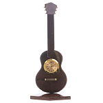 Часы настольные в виде гитары из натурального камня Обсидиан Stone Clock варинант исполнения - 3 | Loft Concept в Челябинске