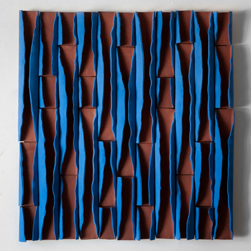 Объемное фактурное панно Metropolis Terracotta and Blue Синий Терракотовый в Челябинске | Loft Concept 