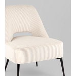 Кресло лаунж Бостон велюр рельефный молочный на черных ножках варинант исполнения - 2 | Loft Concept в Челябинске