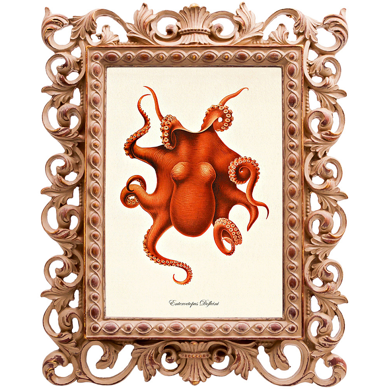 Постер Red Octopus Poster Бежевый Красный Постер Red Octopus Poster Бежевый Красный в Челябинске | Loft Concept