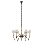 Люстра на металлическом основании с 6-ю белыми тканевыми абажурами Terrain варинант исполнения - 1 | Loft Concept в Челябинске