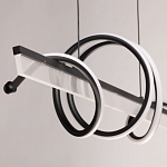 Люстра линейная черного цвета с волнообразным металлическим элементом Luke Lampco Tracer Lamp варинант исполнения - 7 | Loft Concept в Челябинске