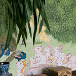 Обои ручная роспись Dandaka Glades Original colourway on painted Xuan paper варинант исполнения - 2 | Loft Concept в Челябинске