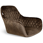 Барный стул со спинкой и подлокотниками на 4-х черных ножках Douglas Rhombus Коричневый Велюр варинант исполнения - 2 | Loft Concept в Челябинске