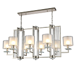 Люстра прямоугольной формы с 8-ю цилиндрическими плафонами из стекла Laurent варинант исполнения - 2 | Loft Concept в Челябинске