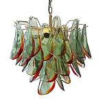 Люстра стеклянная с зелеными лепестками Green Leaf Fall варинант исполнения - 1 | Loft Concept в Челябинске