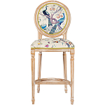 Барный стул из массива бука с изображением птиц и цветов  Beige Green Chinoiserie Garden Chair варинант исполнения - 1 | Loft Concept в Челябинске