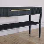 Дизайнерская Консоль с полкой и ящиком Primo Черный дуб варинант исполнения - 3 | Loft Concept в Челябинске