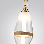 Подвесной светильник со стеклянным плафоном и декоративной вставкой из текстурного камня Tectona  варинант исполнения - 5 | Loft Concept в Челябинске